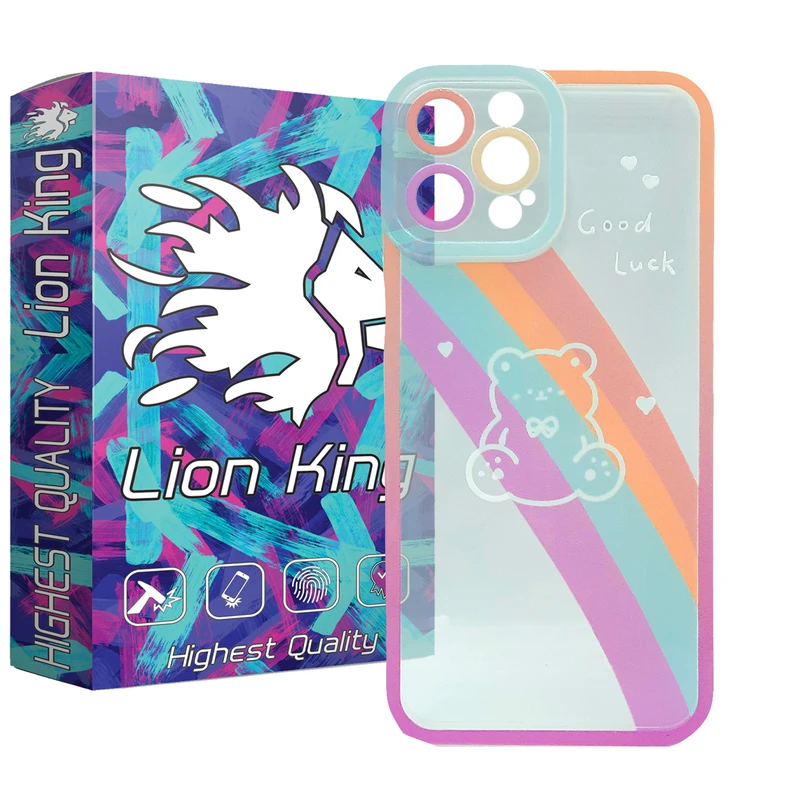   کاور لاین کینگ مدل خرس رنگین کمانی مناسب برای گوشی موبایل   اپل IPhone 12 pro Max