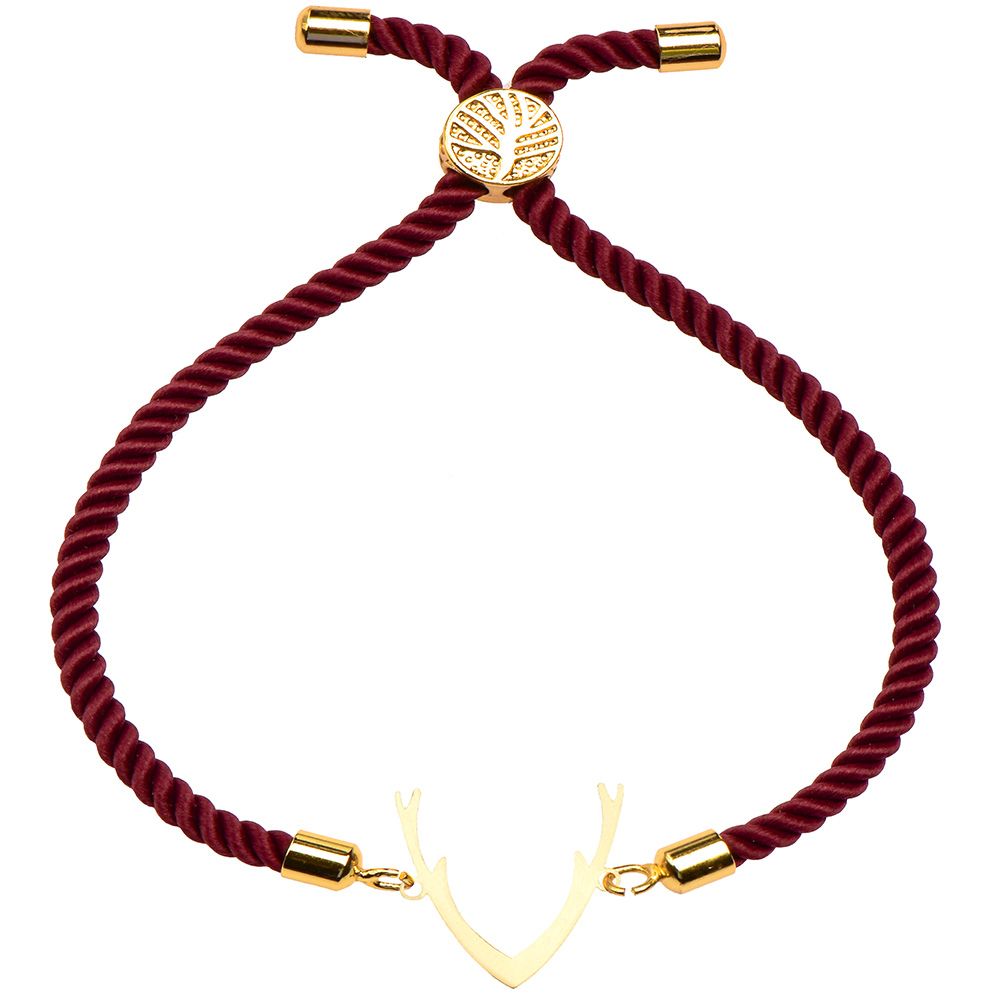 دستبند طلا 18 عیار دخترانه کرابو طرح شاخ گوزن مدل Krd1462