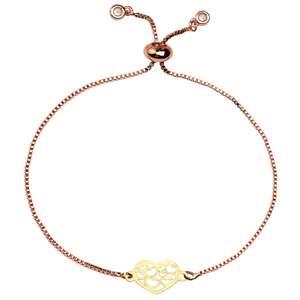 دستبند طلا 18 عیار زنانه کرابو طرح قلب مدل Kr1959