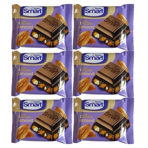 شکلات شیری با مغزی خلال بادام درختی شیرین عسل - 50 گرم بسته 6 عددی
