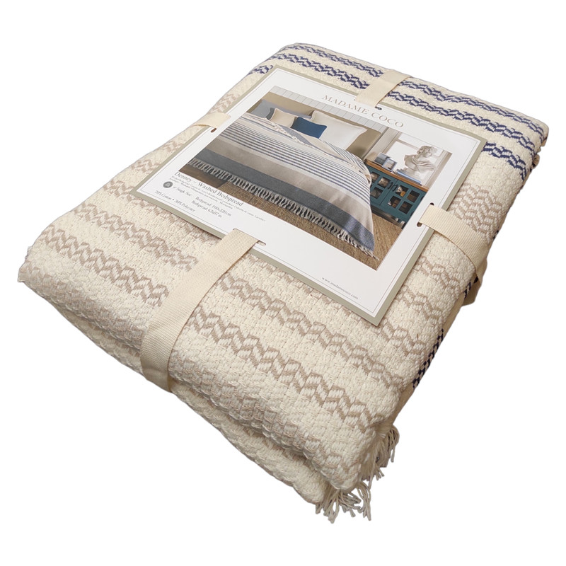 روتختی مادام کوکو مدل Denney Ekru Lacivert یک نفره سایز 220×160 سانتی متر