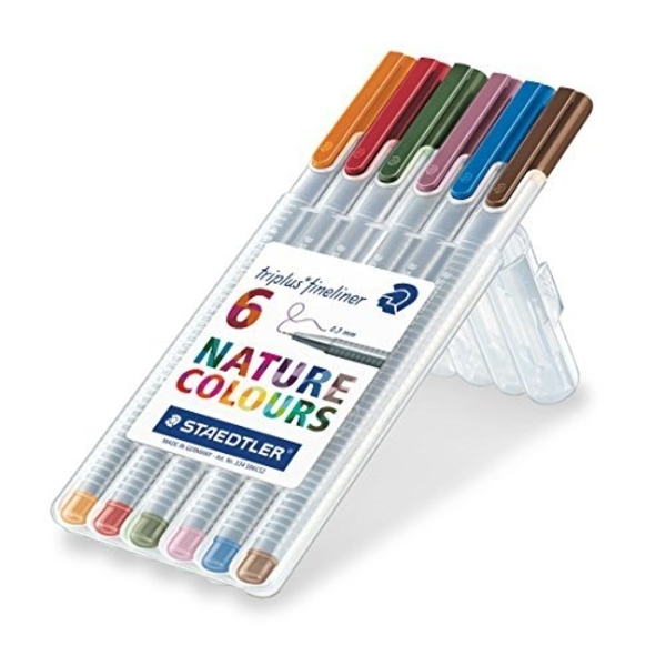 روان نویس استدلر مدل NATURE COLOURES 6 triplus fineliner بسته 6 عددی