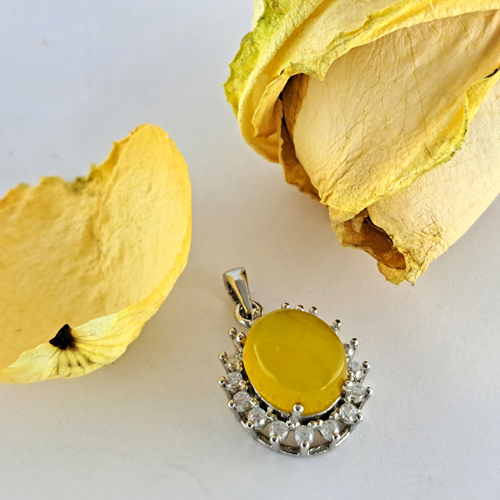 آویز گردنبند نقره زنانه ملک زیور مدل عقیق شرف الشمس کد 701