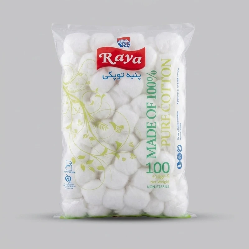 پنبه آرایشی رایا مدل توپکی بسته 100 عددی