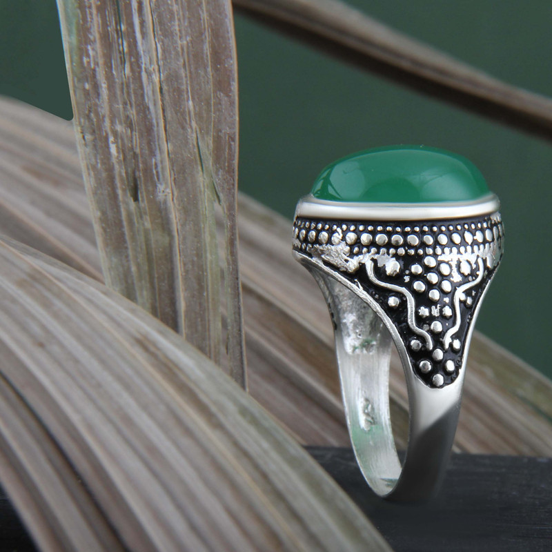 انگشتر نقره مردانه بازرگانی میلادی مدل رکاب سیلندری عقیق کد AM_4262