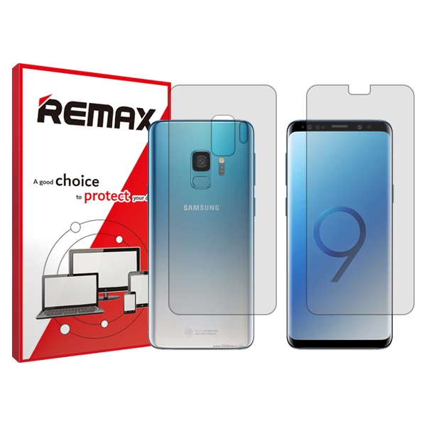 محافظ صفحه نمایش شفاف ریمکس مدل HyGEL مناسب برای گوشی موبایل سامسونگ Galaxy S9   به همراه محافظ پشت گوشی