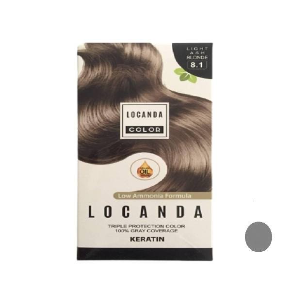 کیت رنگ مو لوکاندا شماره 8.1 حجم 50 میلی لیتر رنگ بلوند خاکستری روشن