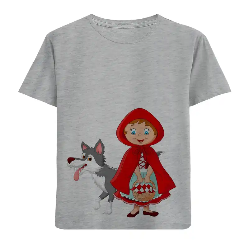 تی شرت آستین کوتاه بچگانه مدل شنل قرمزی D86