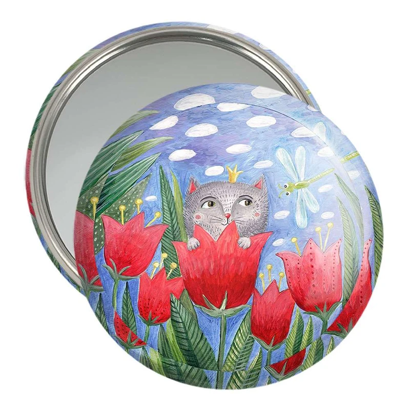 آینه جیبی خندالو طرح گربه  کد 5018