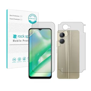 Rockspace HyGEL model transparent screen protector suitable for Realme C33 mobile phone along with the back protector
