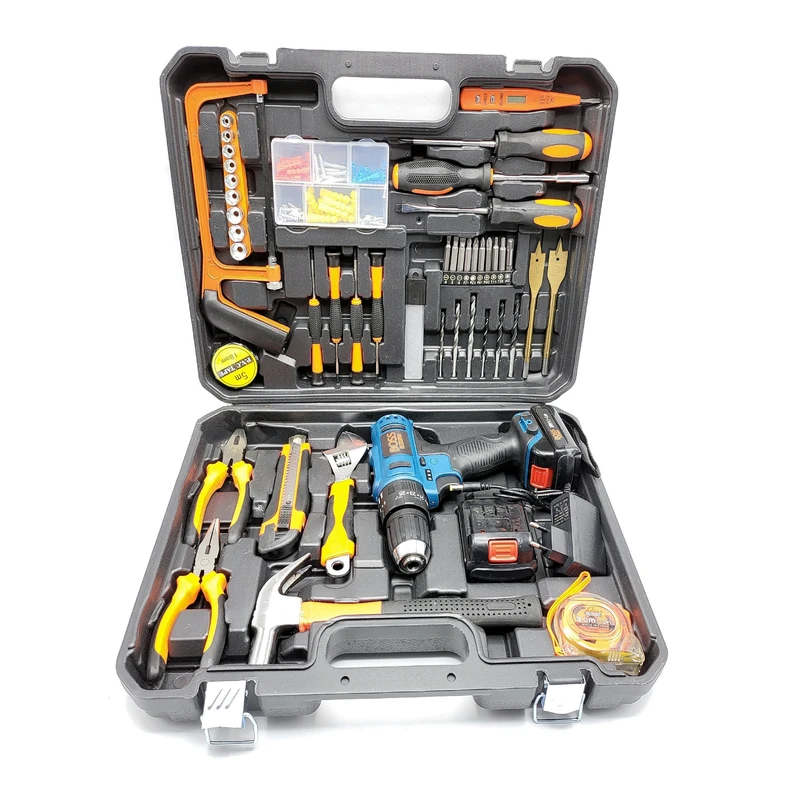 مجموعه 100 عددی دریل پیچ گوشتی چکشی شارژی باس مدل GWS