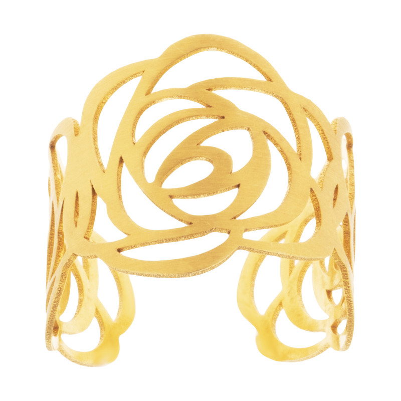 انگشتر طلا 18 عیار زنانه نیکان گلد مدل گل سایز 57