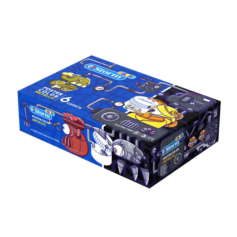 گواش شش رنگ استورم مدل رنگ متالیک