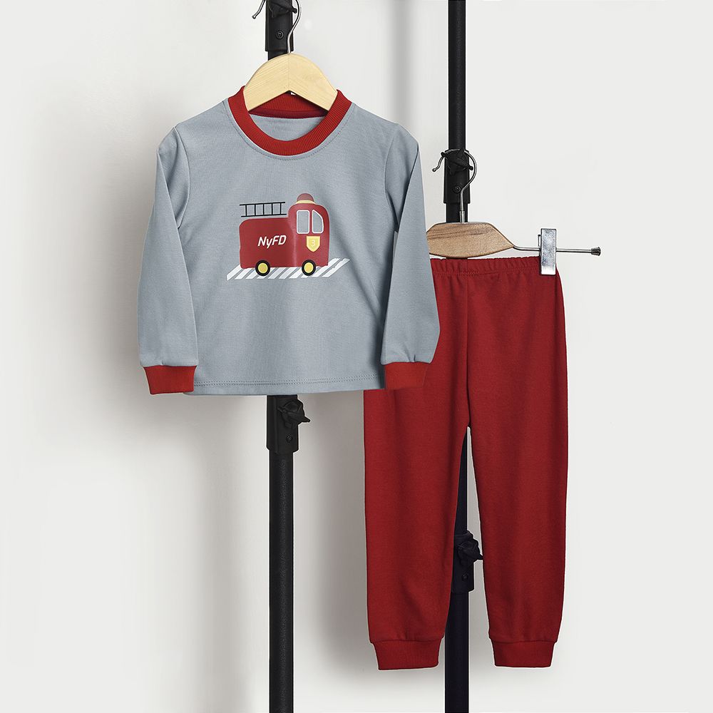 ست تی شرت آستین بلند و شلوار بچگانه سپیدپوش مدل آتش نشان کد 1402899 -  - 6