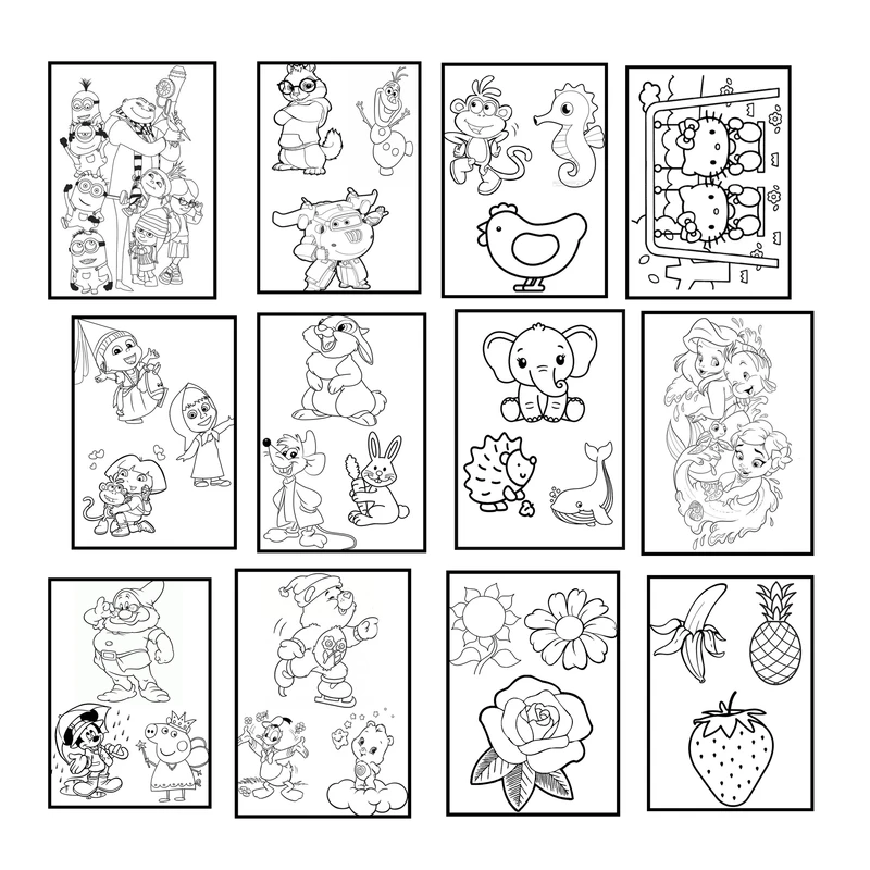 مقوا رنگ آمیزی مدل CHB131 سایز 21×15 سانتی متر مجموعه 12 عددی