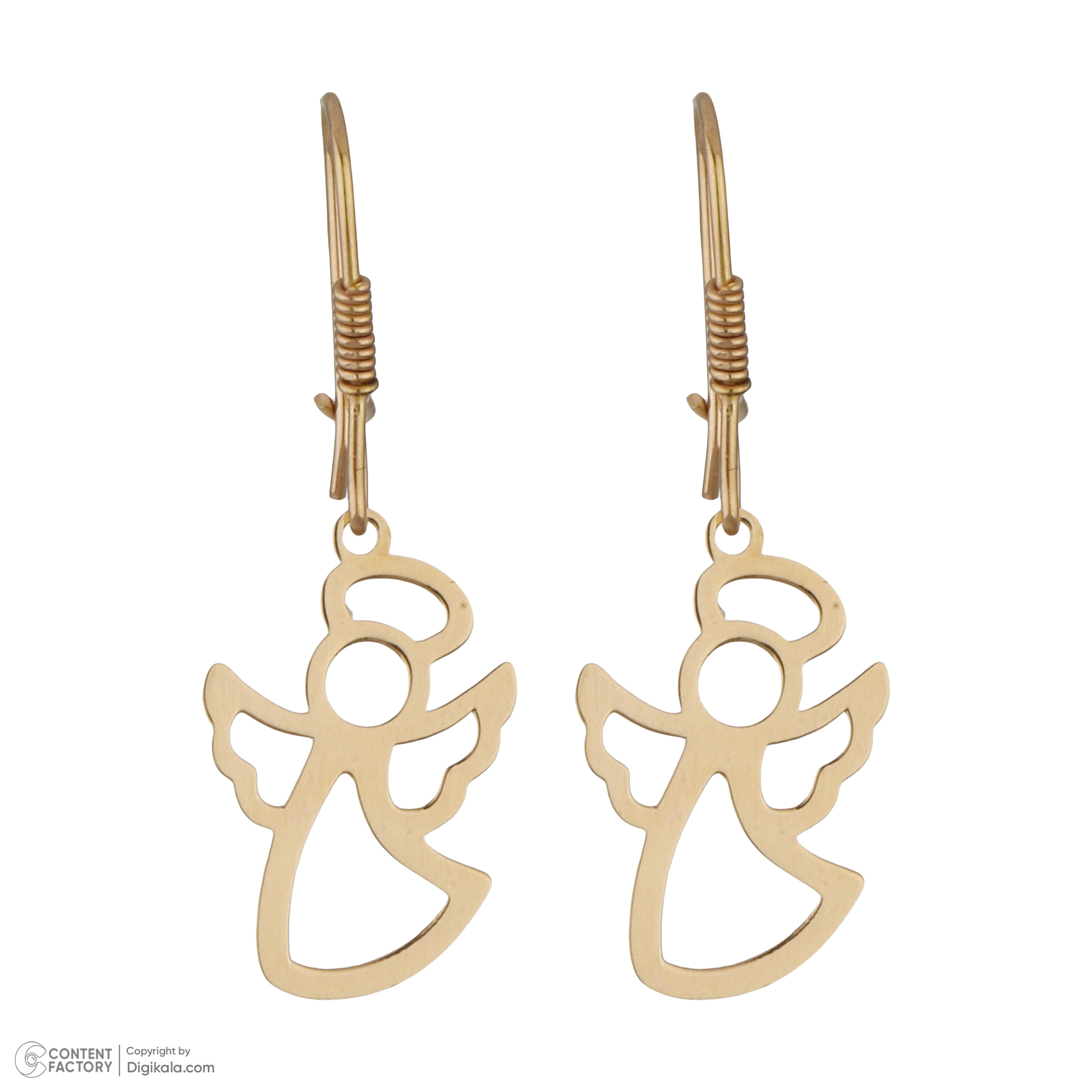 گوشواره طلا 18 عیار دخترانه طلای مستجابی مدل 15106