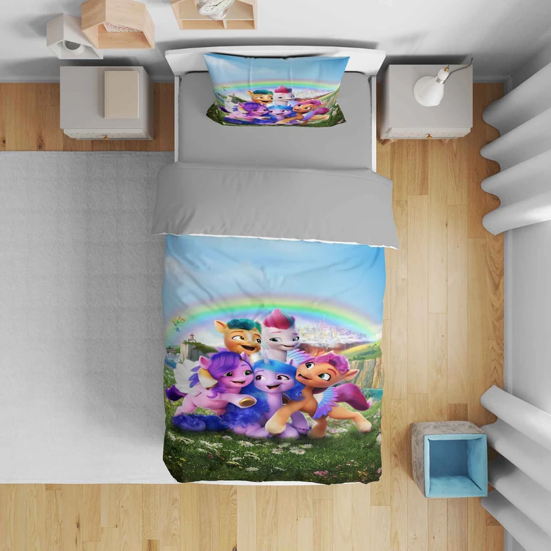 سرویس روتختی مدل اسب های کارتونی 5274 تک نفره 5 تکه