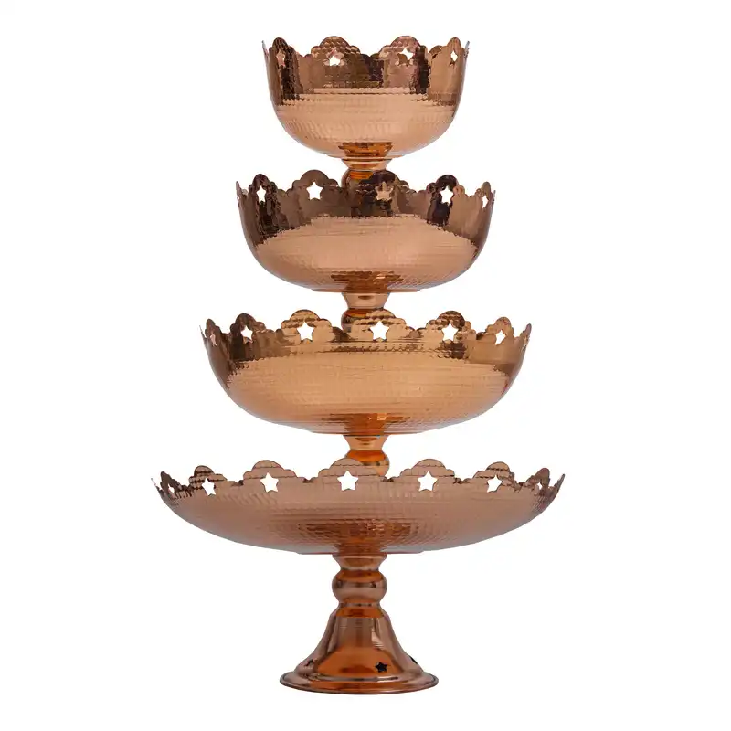 ست 4 تکه پذیرایی مسی مدل ستاره نانو کد alast0120