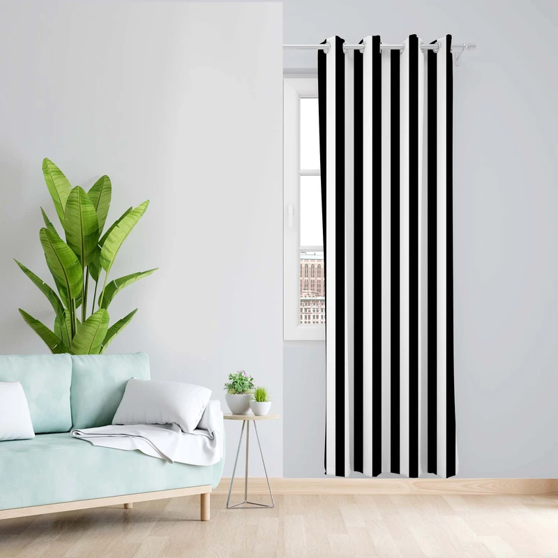 پرده طرح راه راه مدل مخمل پانچی کد 5410L z سایز 140x200 سانتی متر