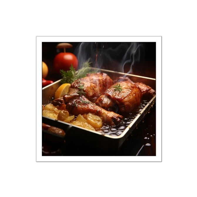 تابلو نوری بکلیت طرح آشپزی مرغ بریان مدل W-MID-15639