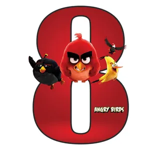 استند رومیزی مدل تولد عدد 8 طرح انگری بردز کد 1221