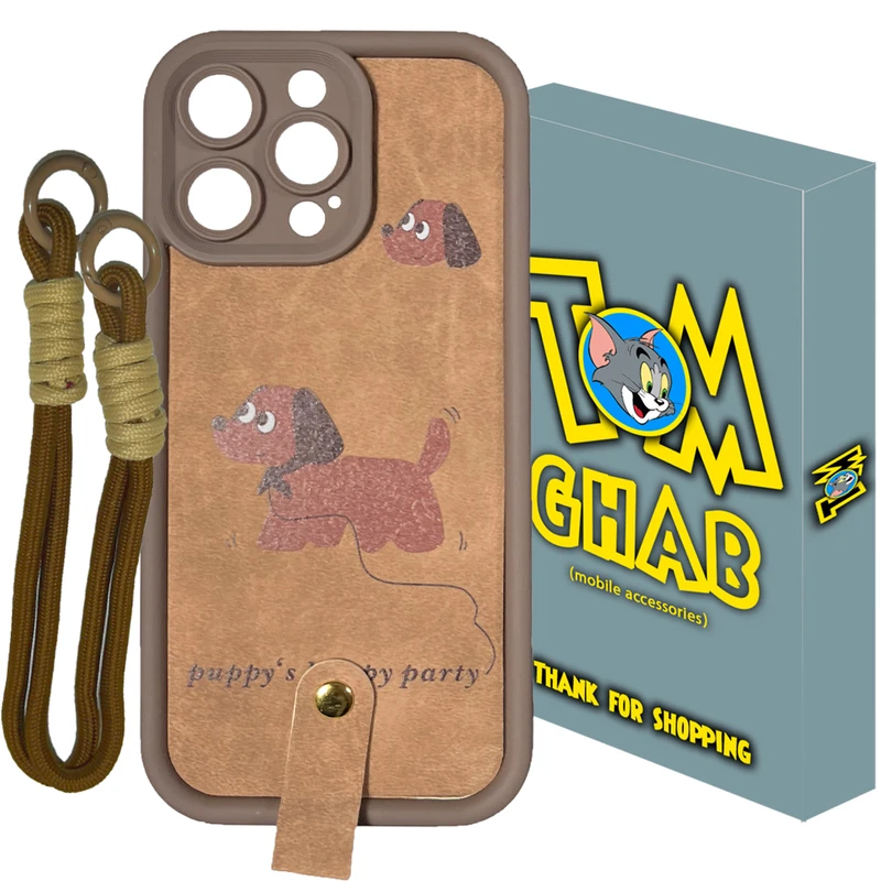 کاور تام قاب مدل سولید طرح Puppy مناسب برای گوشی موبایل اپل iPhone 12 Pro Max به همراه آویز