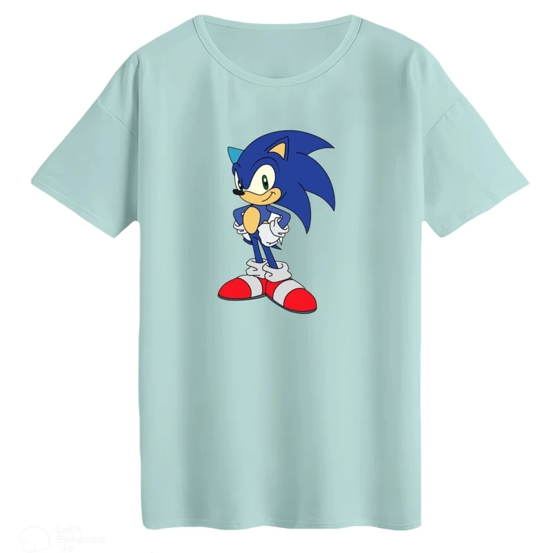 تی‌شرت لانگ آستین کوتاه زنانه مدل سونیک کد 1