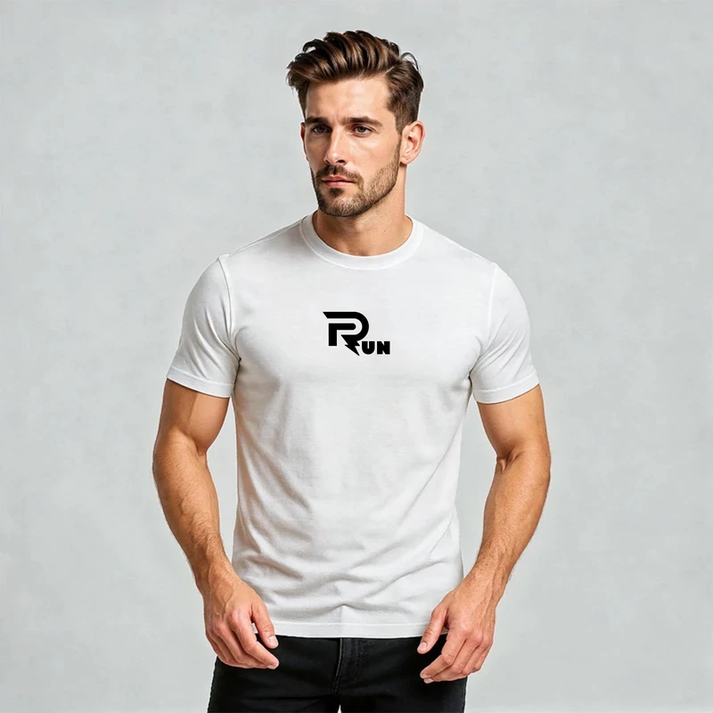 تی‌شرت آستین کوتاه یقه گرد مردانه مدل Run  کد WH.2081