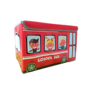 جعبه اسباب بازی کودک مدل اتوبوس مدرسه طرح کودک 