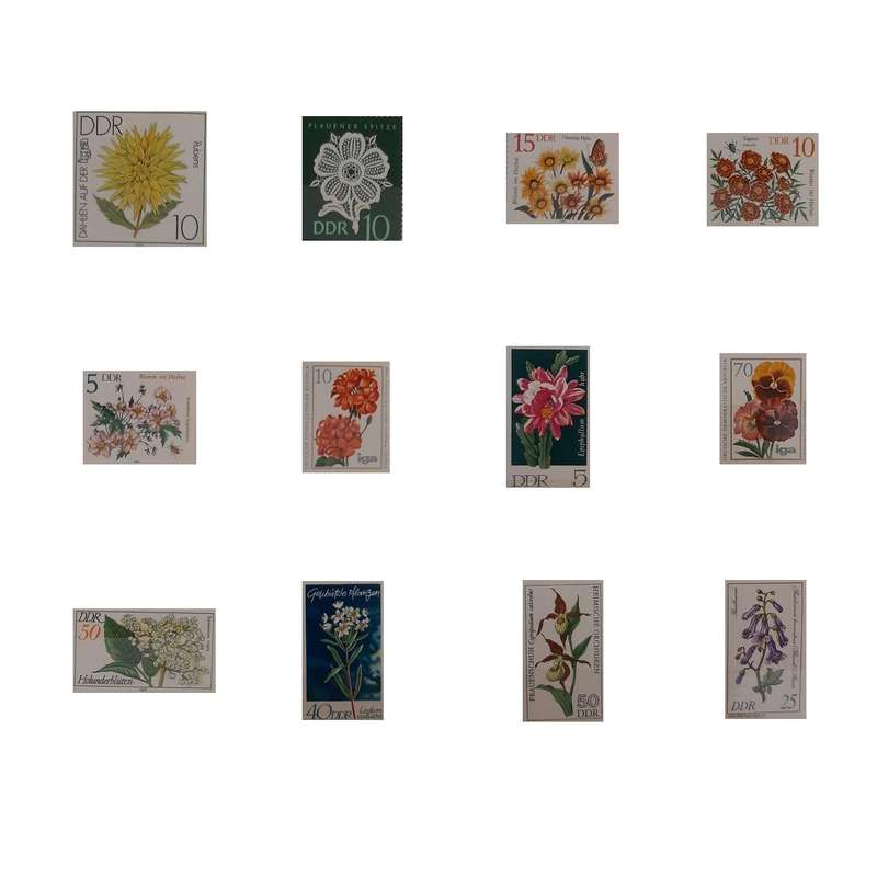 تمبر یادگاری مدل گل ها، DDR مجموعه 12 عددی