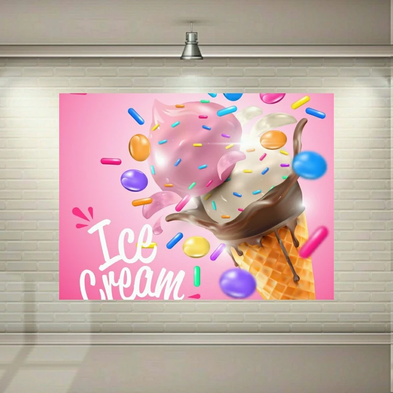 پوستر پارچه ای طرح بستنی میوه ای مدل SDA4428