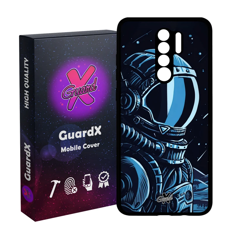 کاور گارد ایکس طرح فضانورد مدل Glass10473 مناسب برای گوشی موبایل شیائومی Redmi 9/Redmi 9 Prime/Poco M2