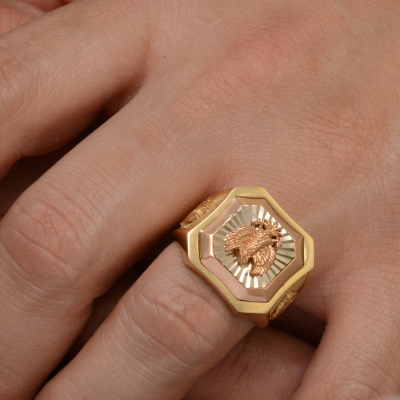 انگشتر طلا 18 عیار مردانه طلای مستجابی مدل ایگل کد 61