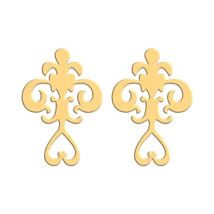 گوشواره طلا 18 عیار زنانه فرشته مدل اسلیمی WEL-000028