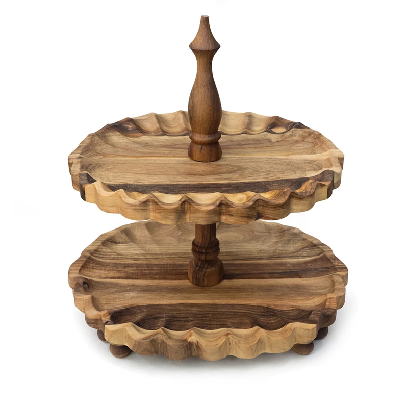 شیرینی خوری چوبی مدل لبه موج دار sh1