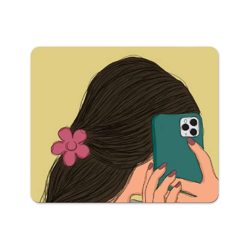 ماوس پد پاد آفرین طرح دختر کد 487 سایز 19*24 سانتی متر