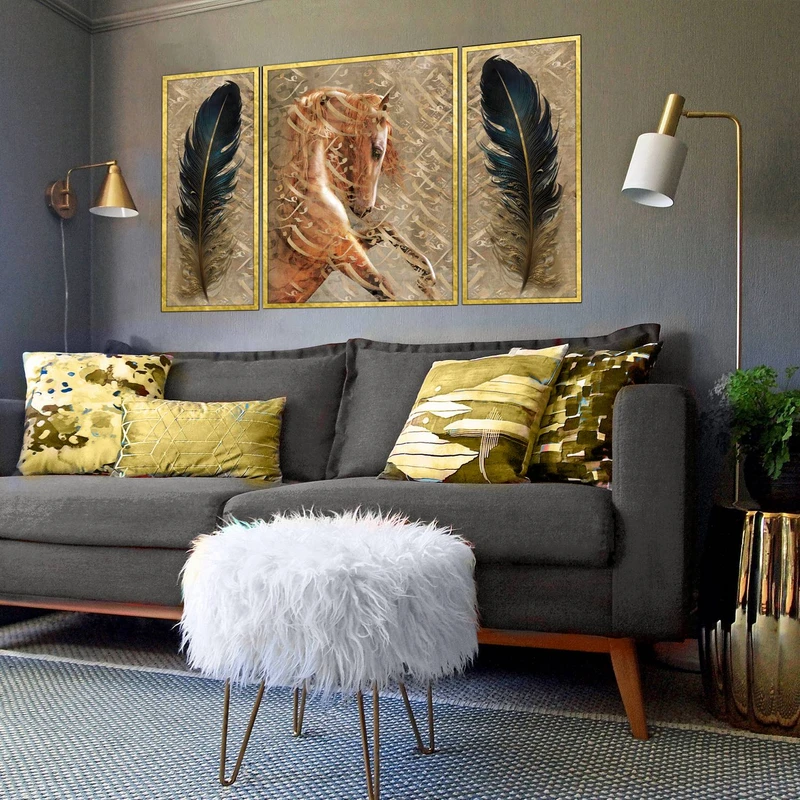 تابلو بکلیت طرح مدرن دیجیتال آرت مدل T-2885 مجموعه 3 عددی