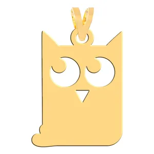 آویز گردنبند طلا 18 عیار زنانه فرشته طرح گربه کد WNL-000432