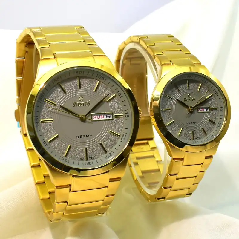 ست ساعت مچی عقربه ای  زنانه و مردانه سوستون مدل DEXMY SV-7415G