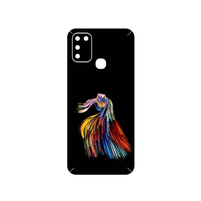 برچسب پوششی ماهوت مدل Rainbow Hair Digital Art مناسب برای گوشی موبایل اینفینیکس Hot 10 Play