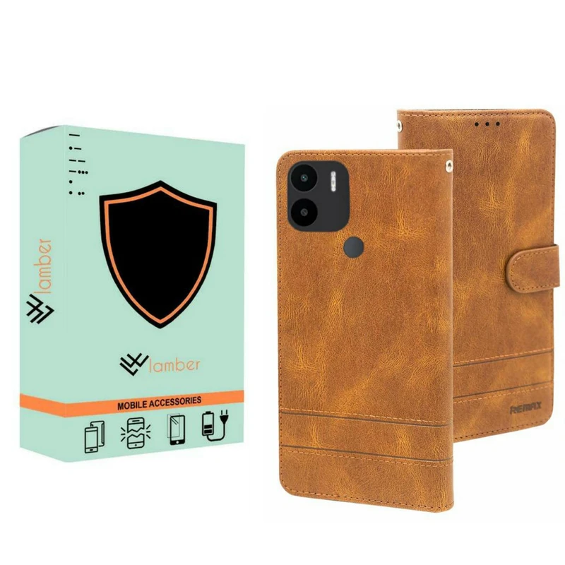 کیف کلاسوری لمبر مدل LAMREMAX-1 مناسب برای گوشی موبایل شیائومی Redmi A1 Plus به همراه بندآویز