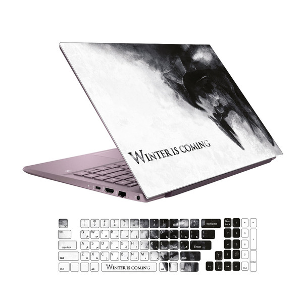  استیکر لپ تاپ گراسیپا طرح Winter is coming مناسب برای لپ تاپ 15 اینچی به همراه برچسب حروف فارسی کیبورد