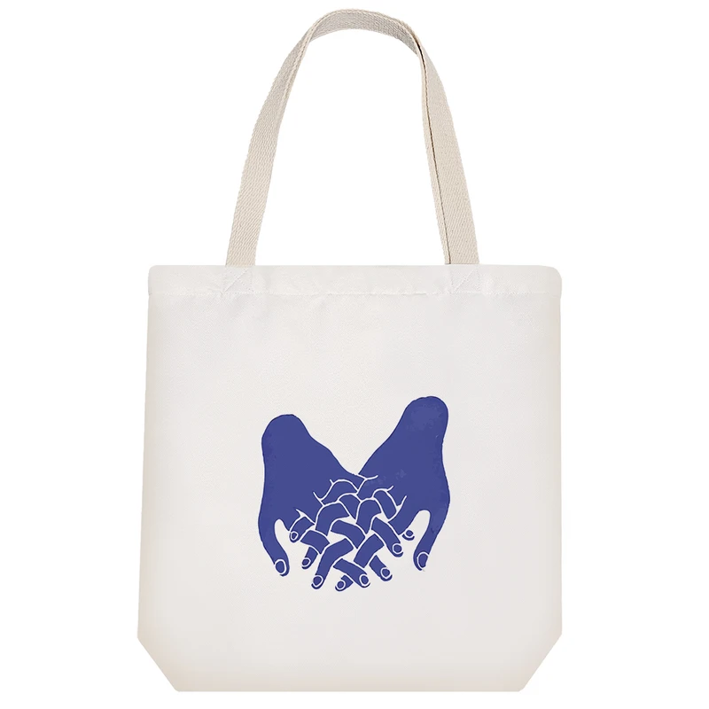 ساک خرید پارچه ای خندالو طرح گره دست ها مدل توت بگ کد 6850