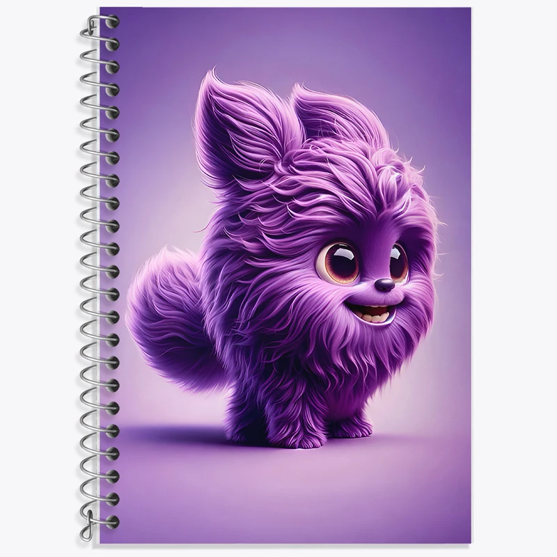 دفتر لغت 50 برگ خندالو طرح هیولای پشمالو بنفش کد F7885