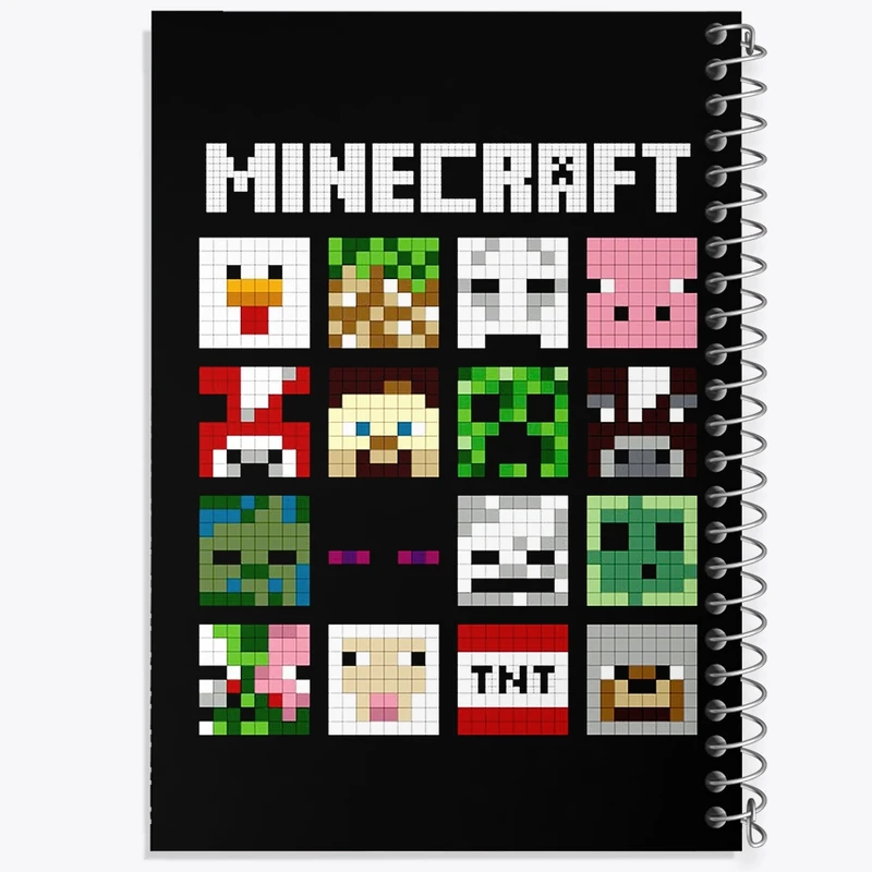 دفتر نت موسیقی 50 برگ خندالو مدل ماینکرافت (Minecraft) کد F593