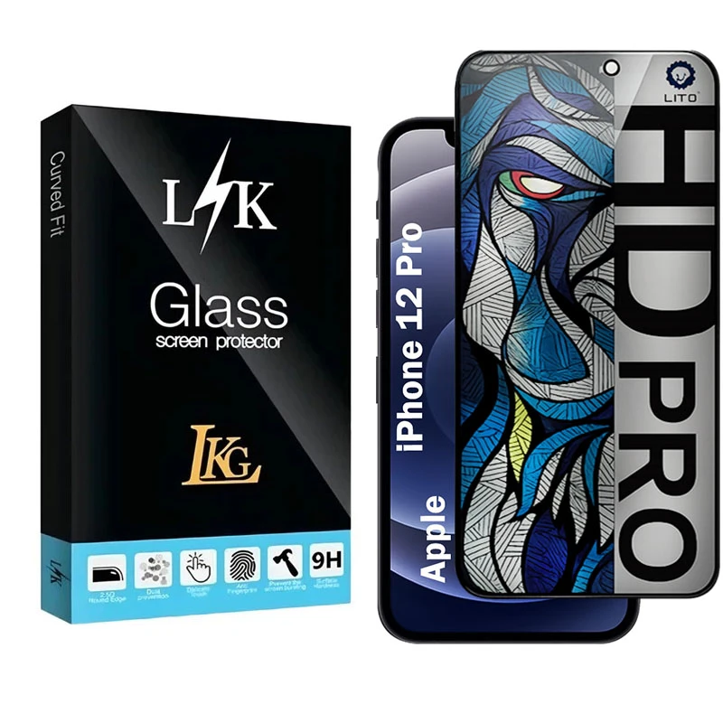 محافظ صفحه نمایش شیشه ای حریم شخصی ال کا جی مدل LIHD-LK مناسب برای گوشی موبایل اپل iPhone 12 Pro