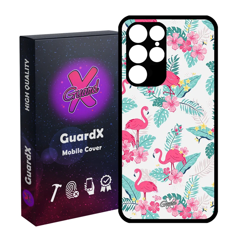 کاور گارد ایکس طرح فلامینگو مدل Glass10274 مناسب برای گوشی موبایل سامسونگ Galaxy S22 Ultra