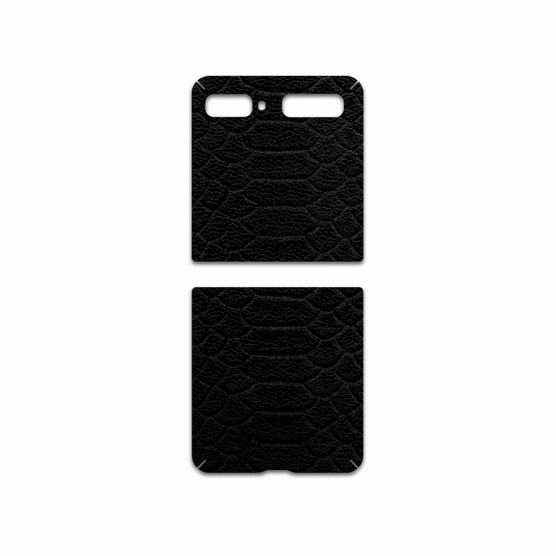 برچسب پوششی ماهوت مدل Black-Snake-Leather مناسب برای گوشی موبایل سامسونگ Galaxy Z Flip