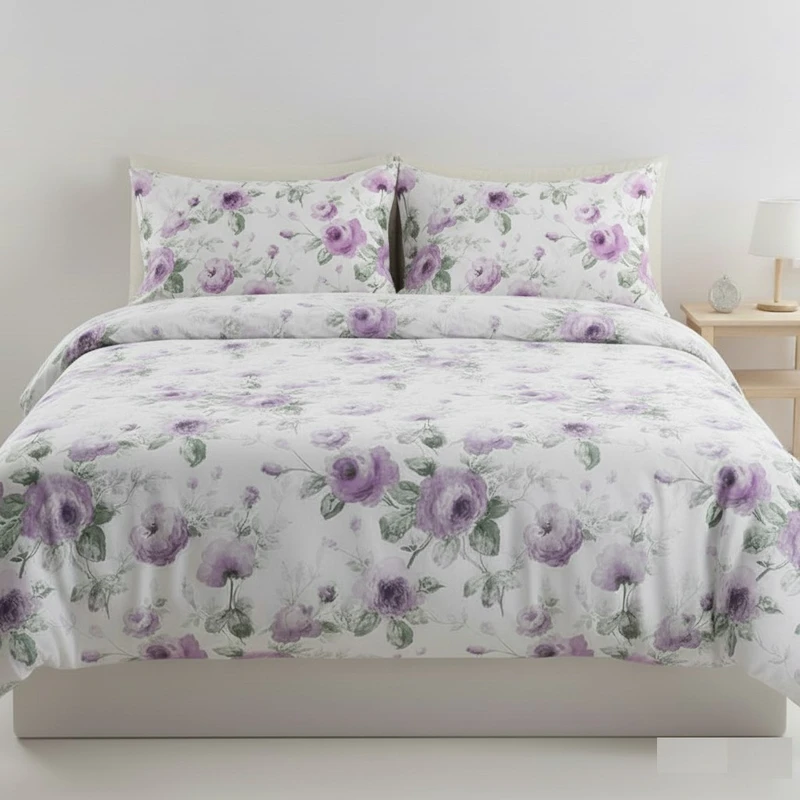 سرویس ملحفه 2 نفره 3 تکه انگلیش هوم مدل Rose Ivory