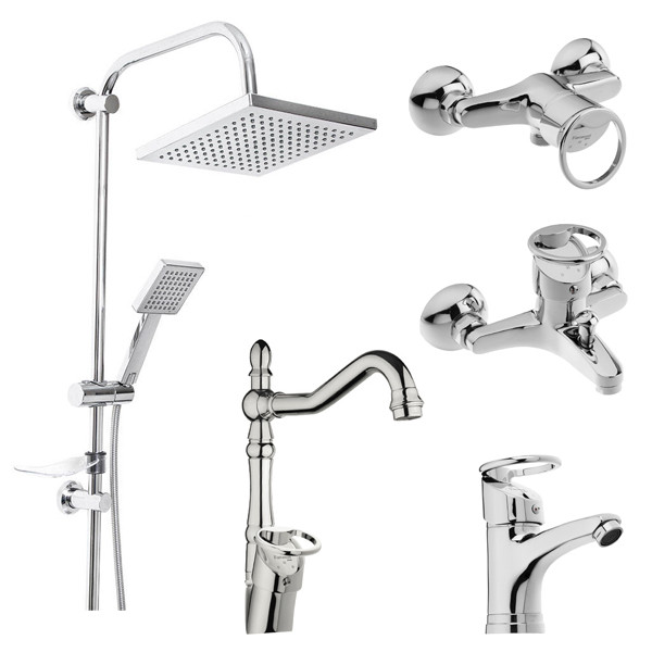 ست شیرآلات فراست پویا مدل K100 به همراه شلنگ توالت و دوش حمام ست شیرآلات فراست پویا مدل K100 به همراه شلنگ توالت و دوش حمام